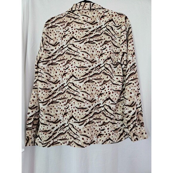 CLAUDIA RICHARD BUTTON FRONT LS BLOUSE WOMENS SHIRT SZ 8 - Picture 4 of 7